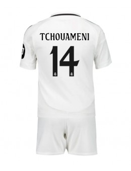 Real Madrid Aurelien Tchouameni #14 Replika Hemmakläder Barn 2024-25 Kortärmad (+ byxor)